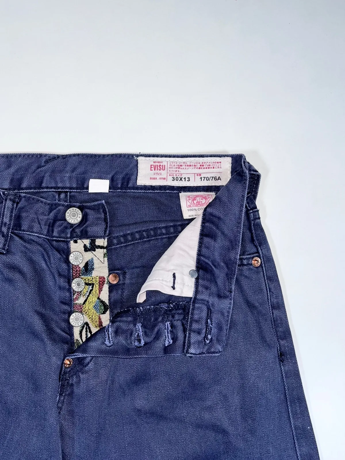 EVISU Lot 0001 Vintage Y2K Japanese Denim Jeans | Rare Back Pocket Gull — photo 3