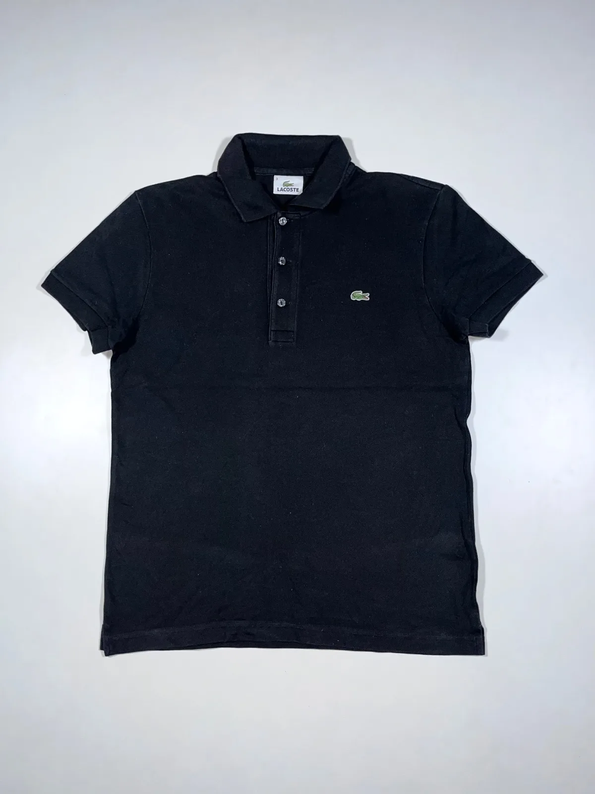 Lacoste Plain Black Polo T-shirt