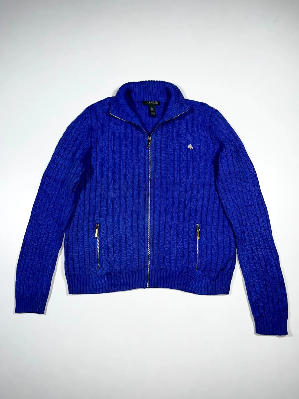 Ralph Lauren Cable Knitted Zipper Sweater