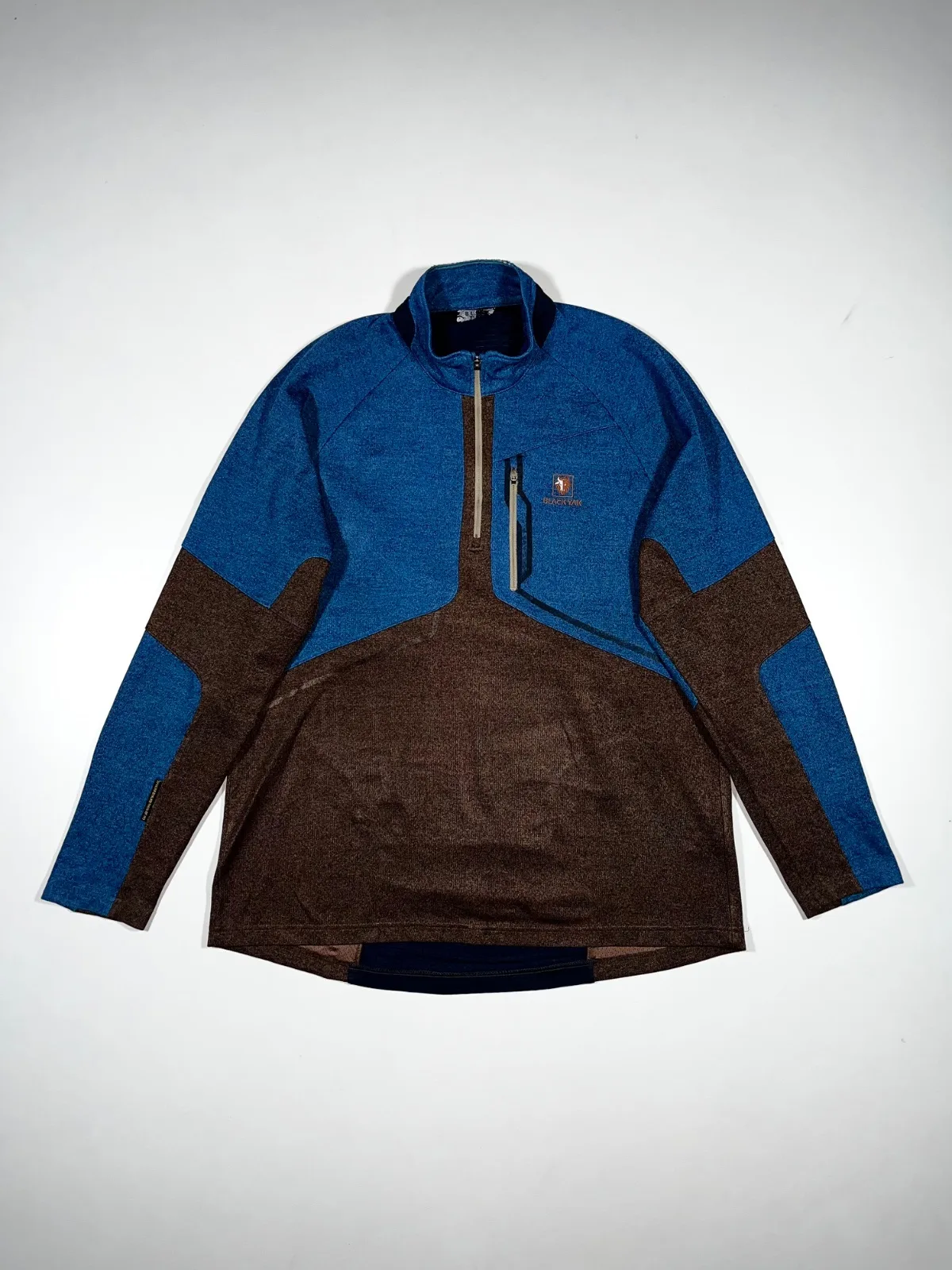 Vintage Black Yak colour Block Quarter Zipper