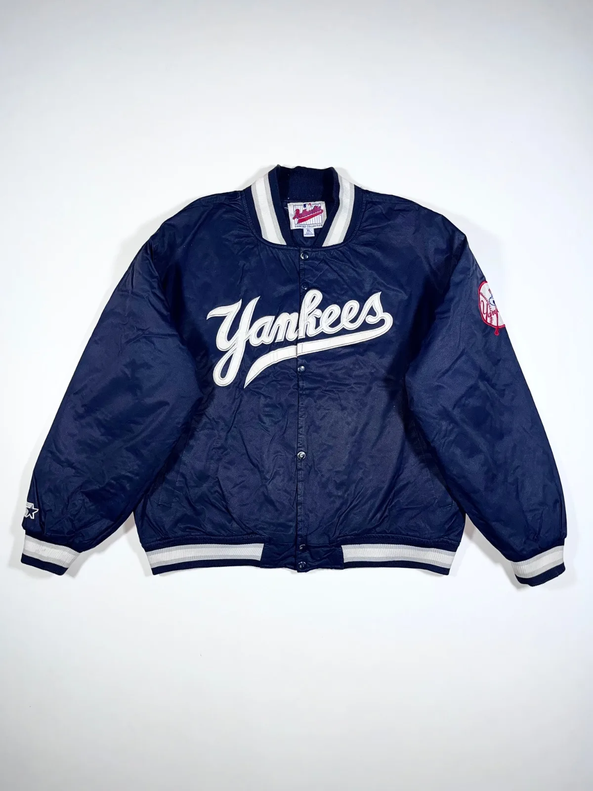 Vintage 90s Yankees Authentic Diamond Collection Satin Bomber