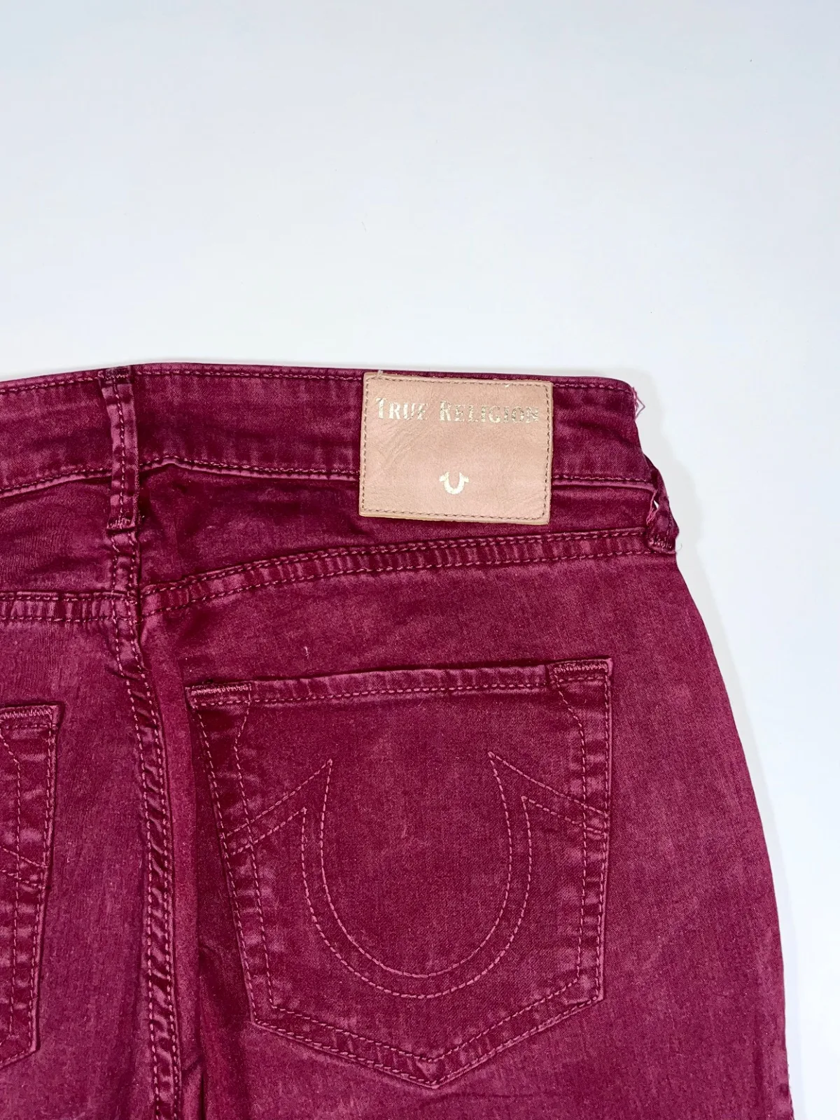 True Religion Jennie Curvy Skinny Jeans – Burgundy Maroon Y2K Denim — photo 2