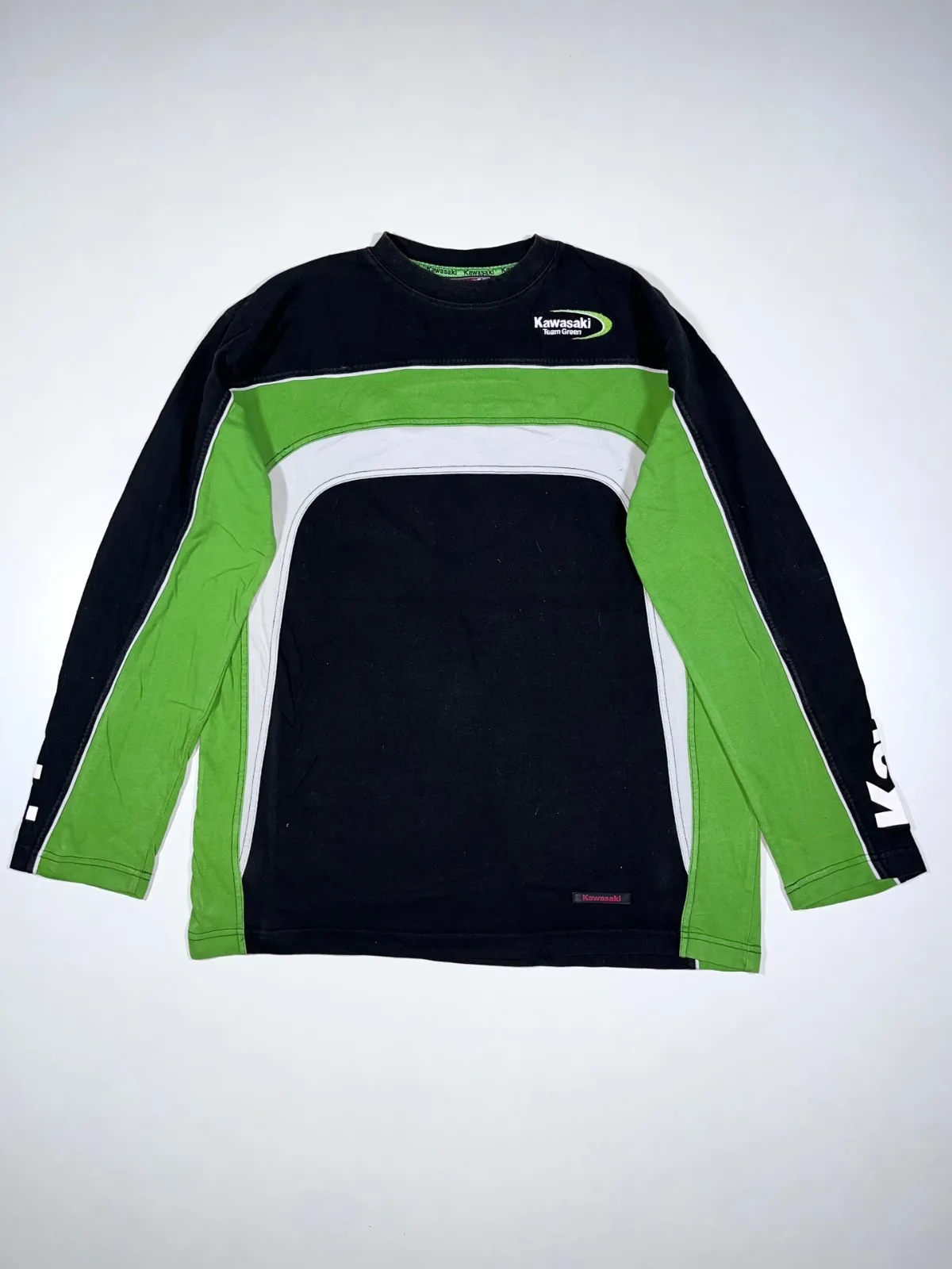 Vintage Kawasaki Team Green Long Sleeve Racing Shirt | Genuine Accessories Moto
