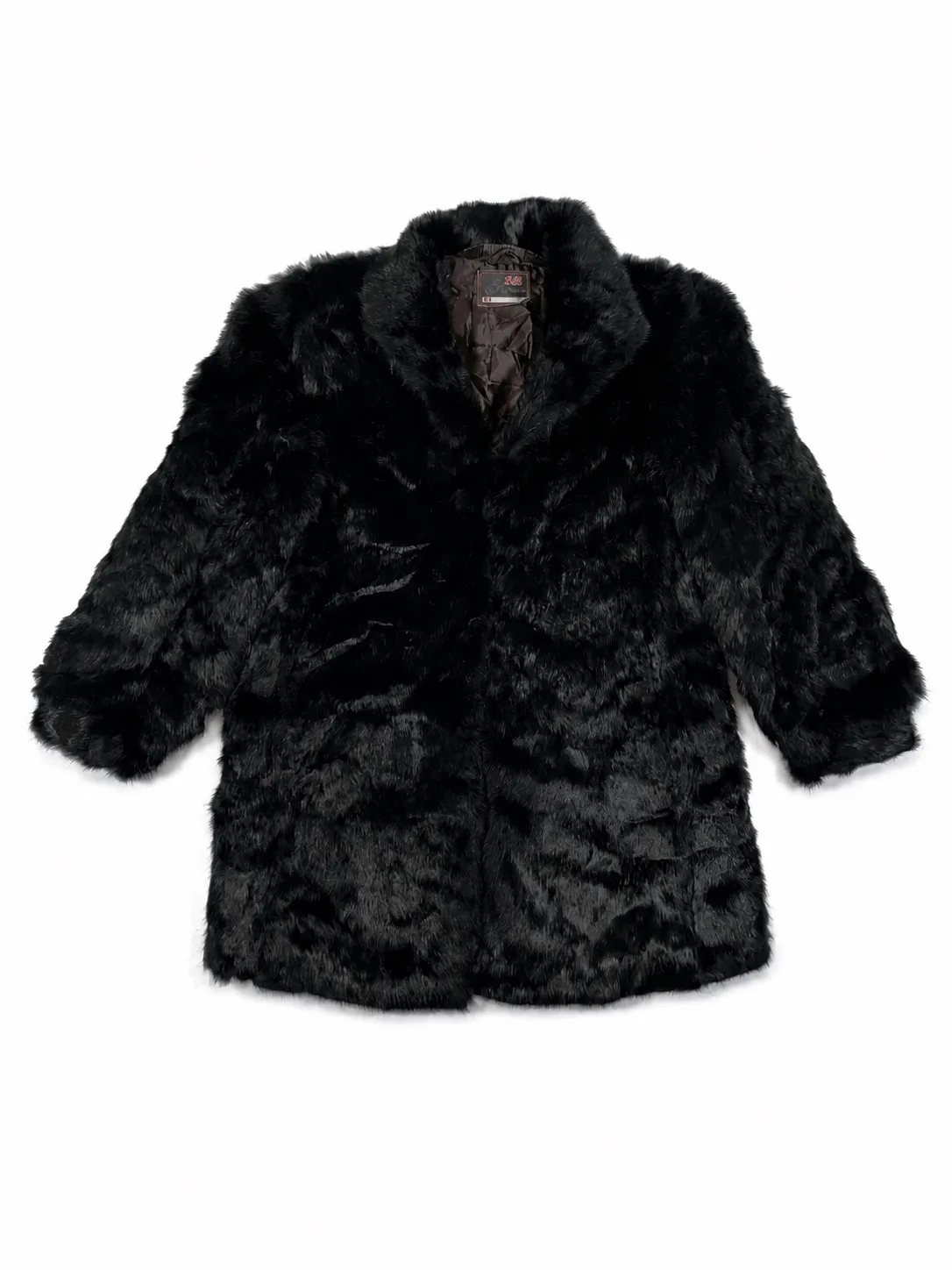 Beijng Original Black Rabbit Fur Coat