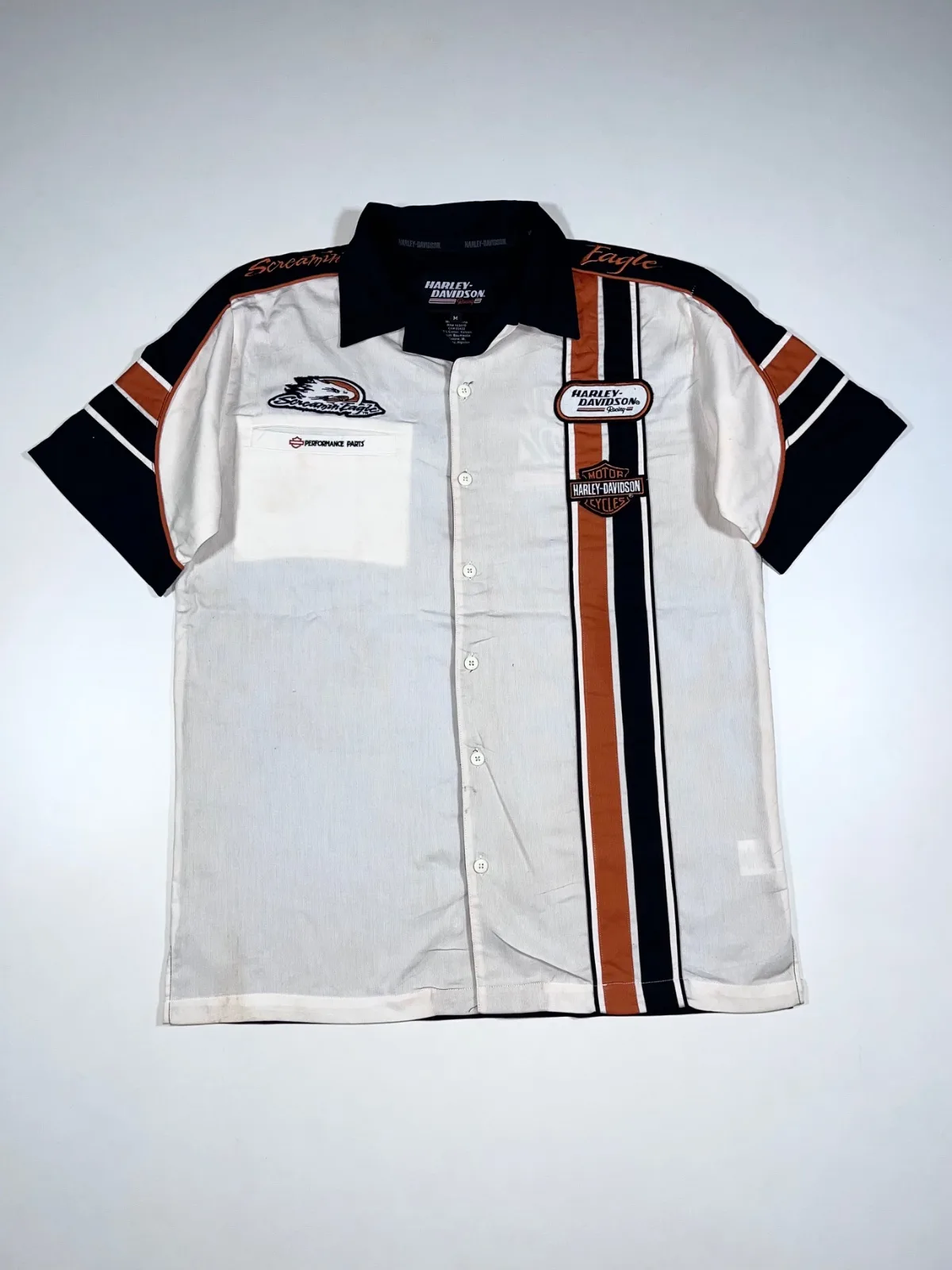 Vintage Harley-Davidson Racing Screamin’ Eagle Button-Up Shirt