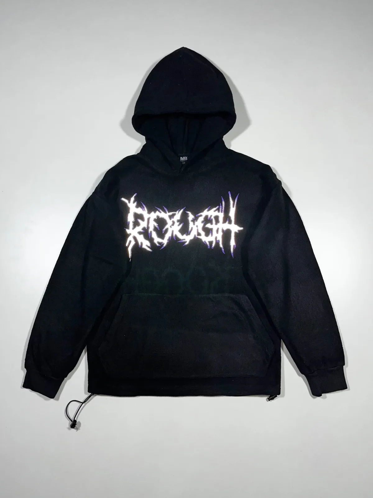 Vintage Black Squad Reflective Printed Hoodie — photo 2