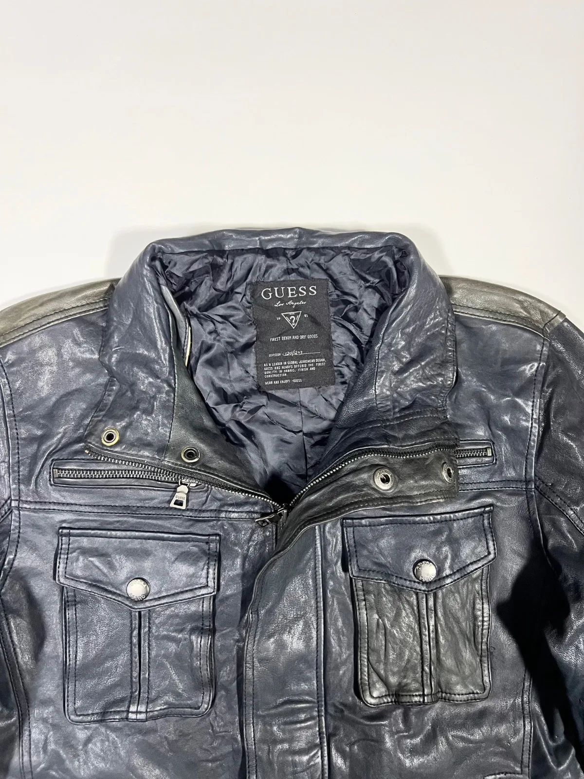 Vintage Guess Utility Military Leather Jacket — photo 2