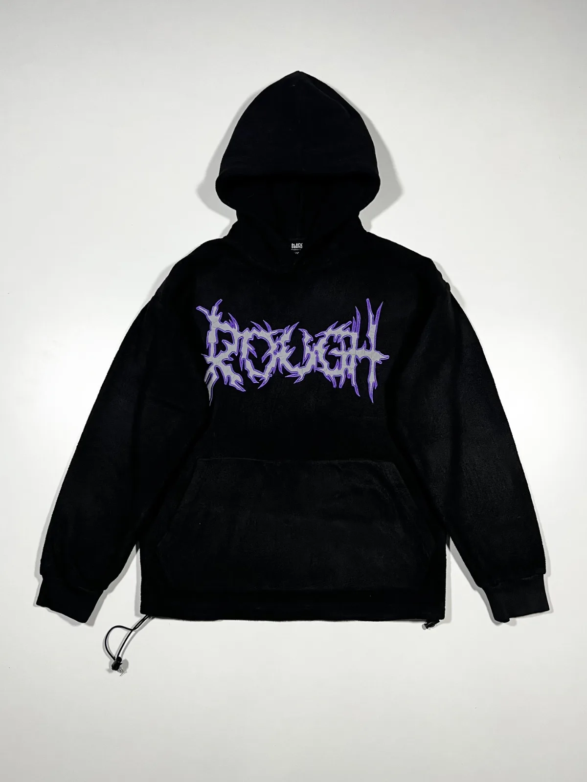 Vintage Black Squad Reflective Printed Hoodie