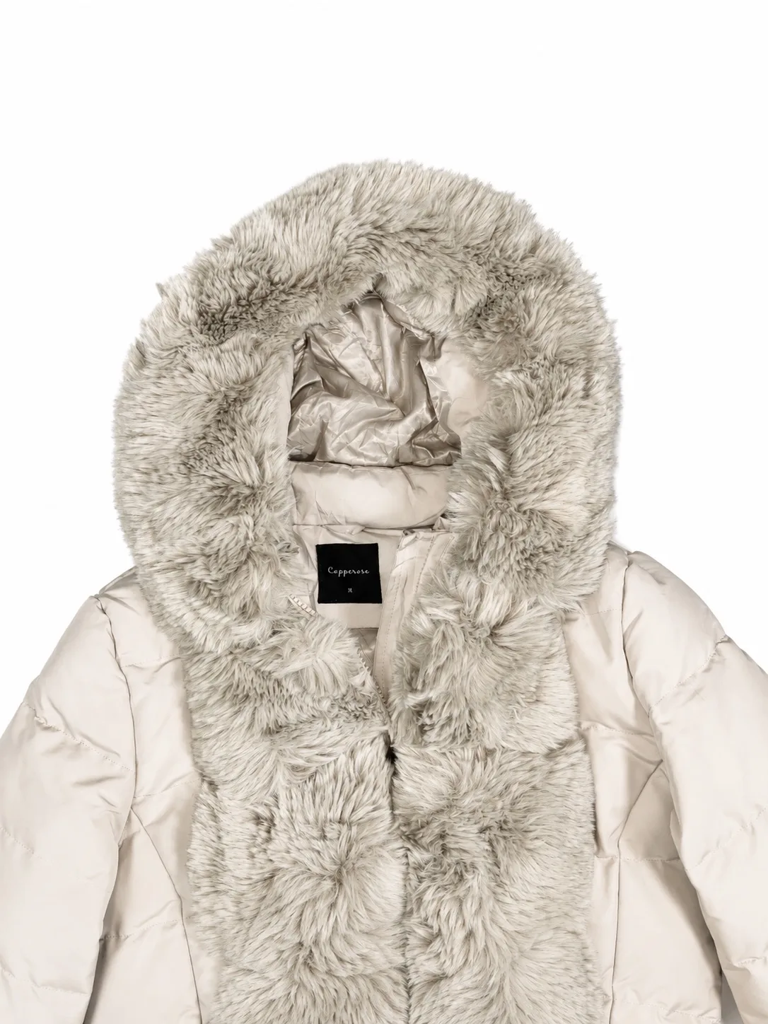 Copperose Puffer Jacket With Fur Paneling — photo 3