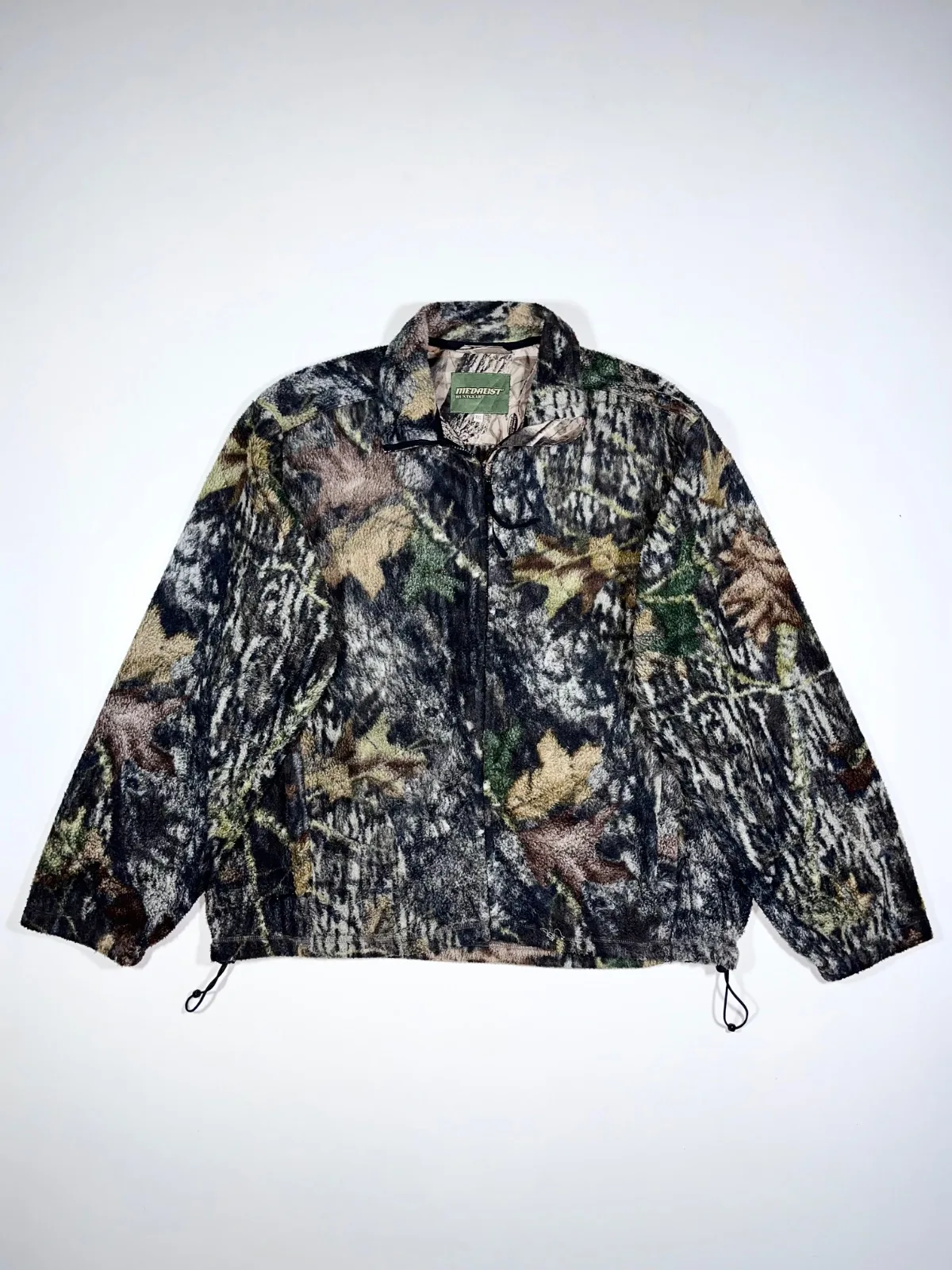 Vintage Medalist Huntgear Camo Fleece Jacket – Woodland Camouflage Full-Zip