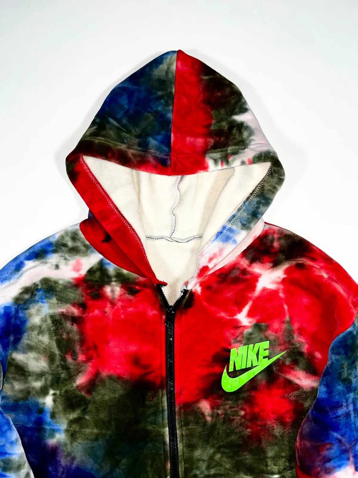 Vintage Nike Multi Colour Tie Dye Zip-Up Hooded Jacket — photo 2