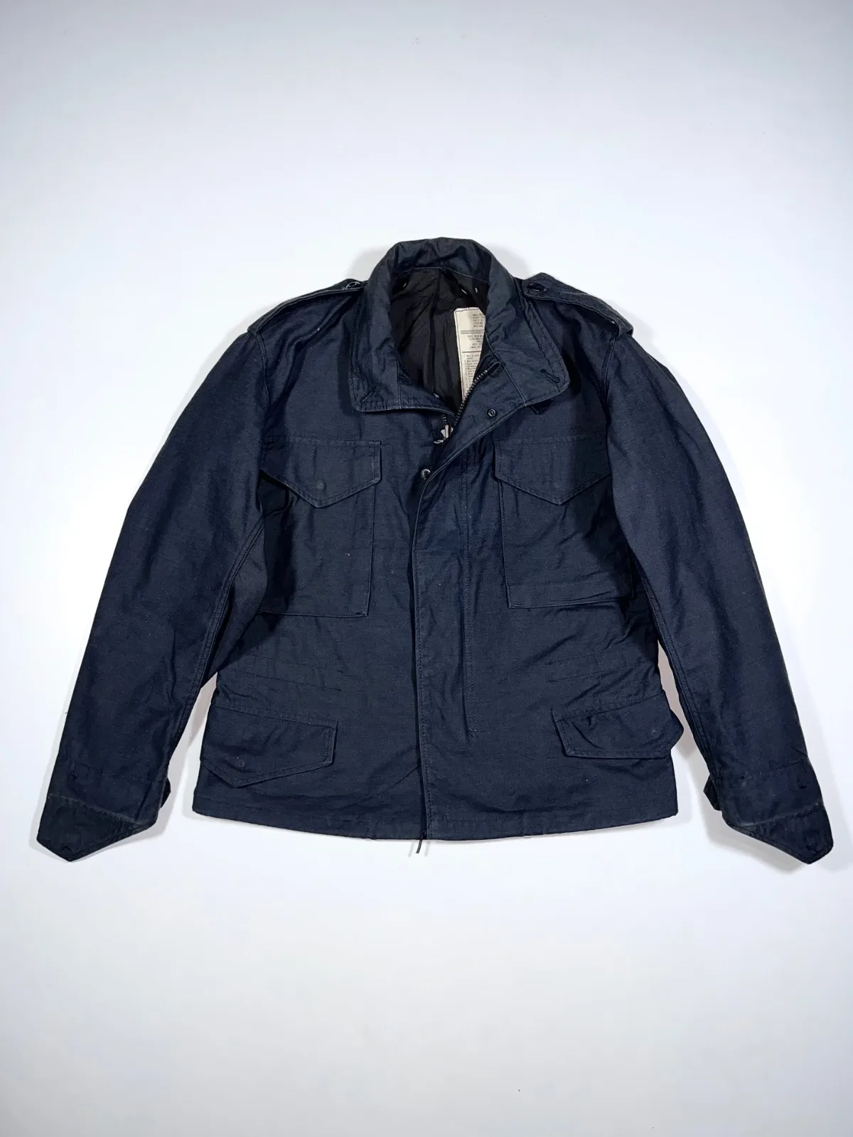 Vintage Alpha Industries M-65 Field Jacket – Black Military Utility Coat