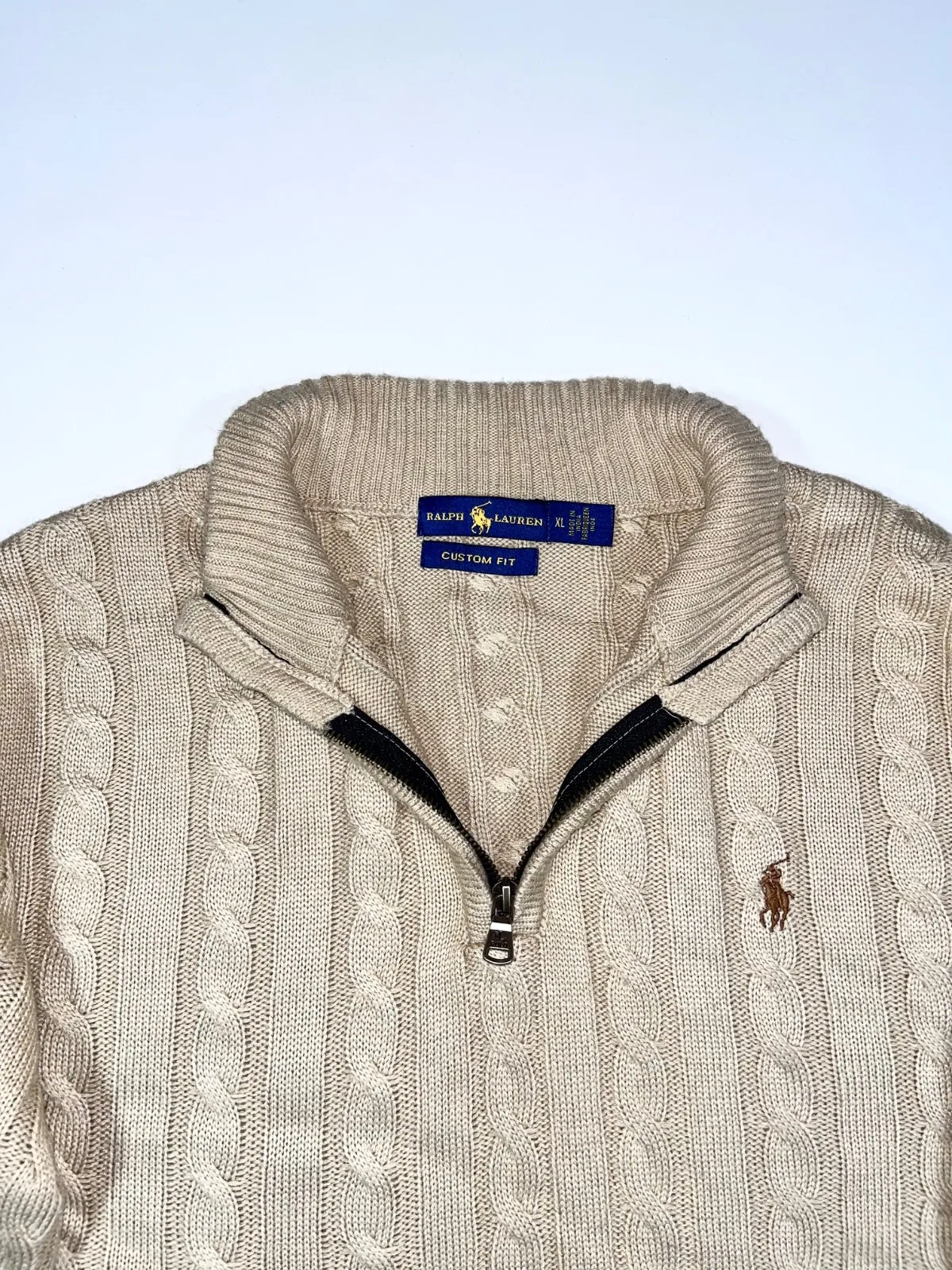 Polo Ralph Lauren Quarter Zipper Cable Knitted Pullover — photo 2