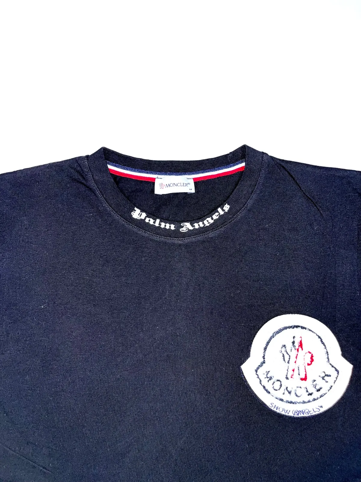 Moncler x Palm Angels “Snow Angels” Black T-Shirt — Logo Patch — photo 2