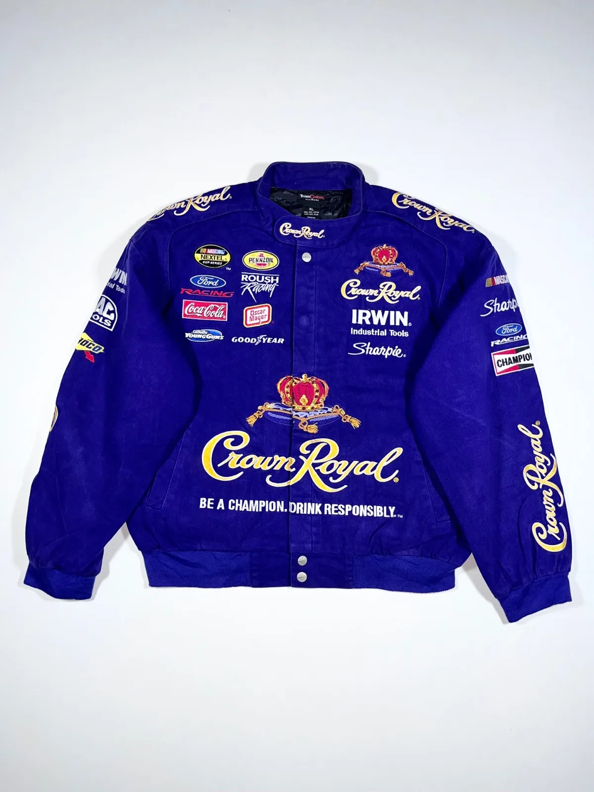 Vintage 2000s Crown Royal x Roush Racing NASCAR Team Caliber Jacket