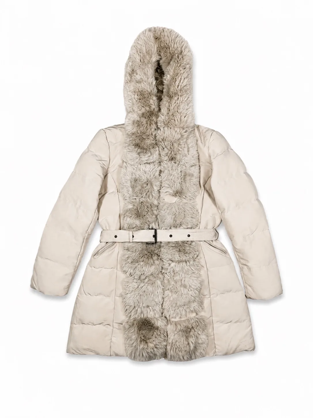 Copperose Puffer Jacket With Fur Paneling