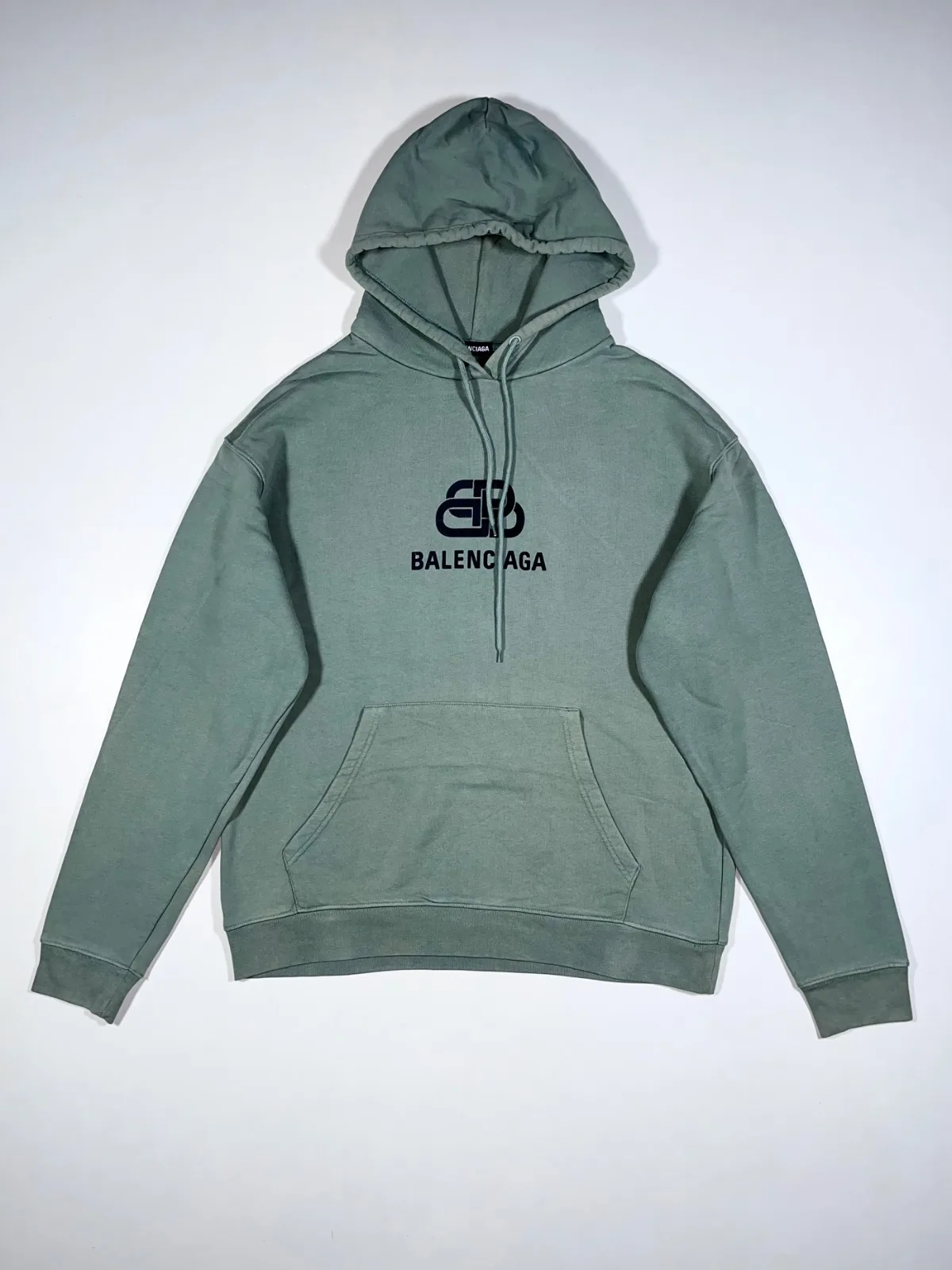 Balenciaga Logo Hoodie – Sage Green Pullover Hoodie | Made in Portugal