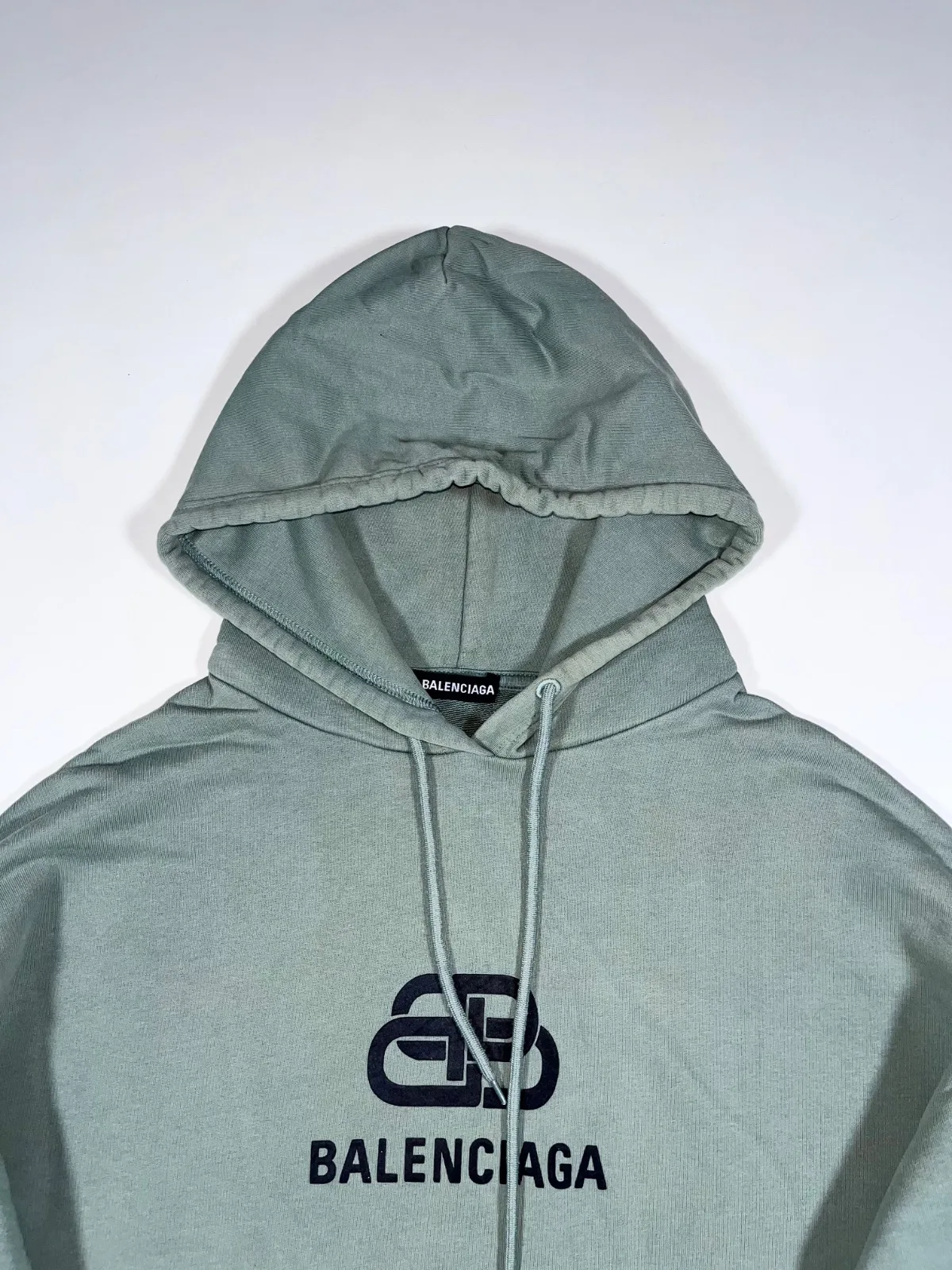 Balenciaga Logo Hoodie – Sage Green Pullover Hoodie | Made in Portugal — photo 2