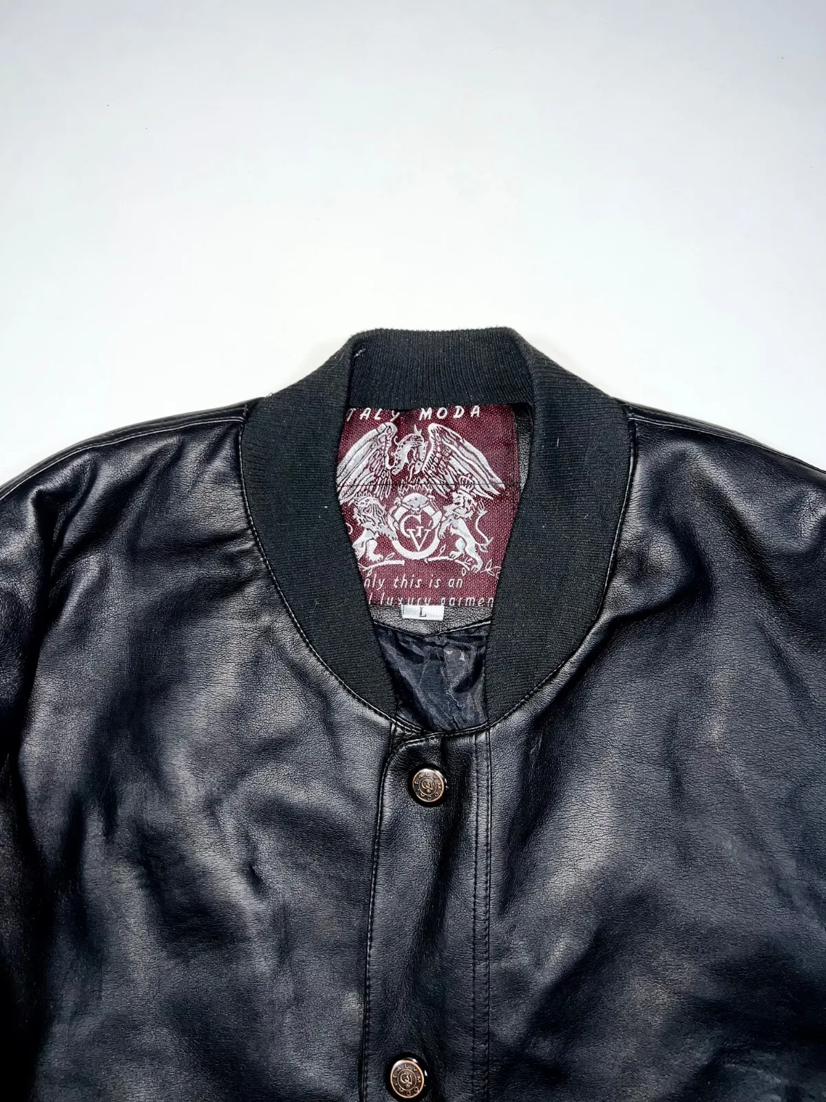 Italy Moda Oversized Faux Leather Jacket — photo 2