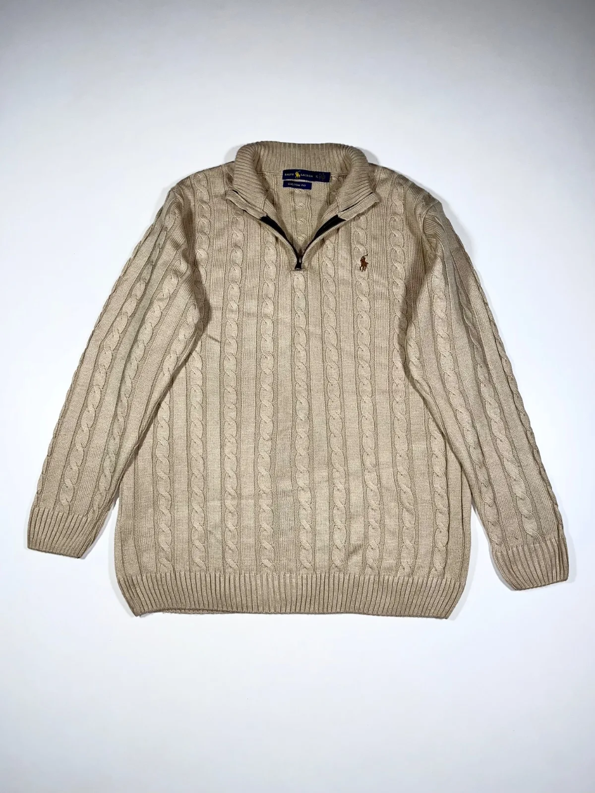 Polo Ralph Lauren Quarter Zipper Cable Knitted Pullover
