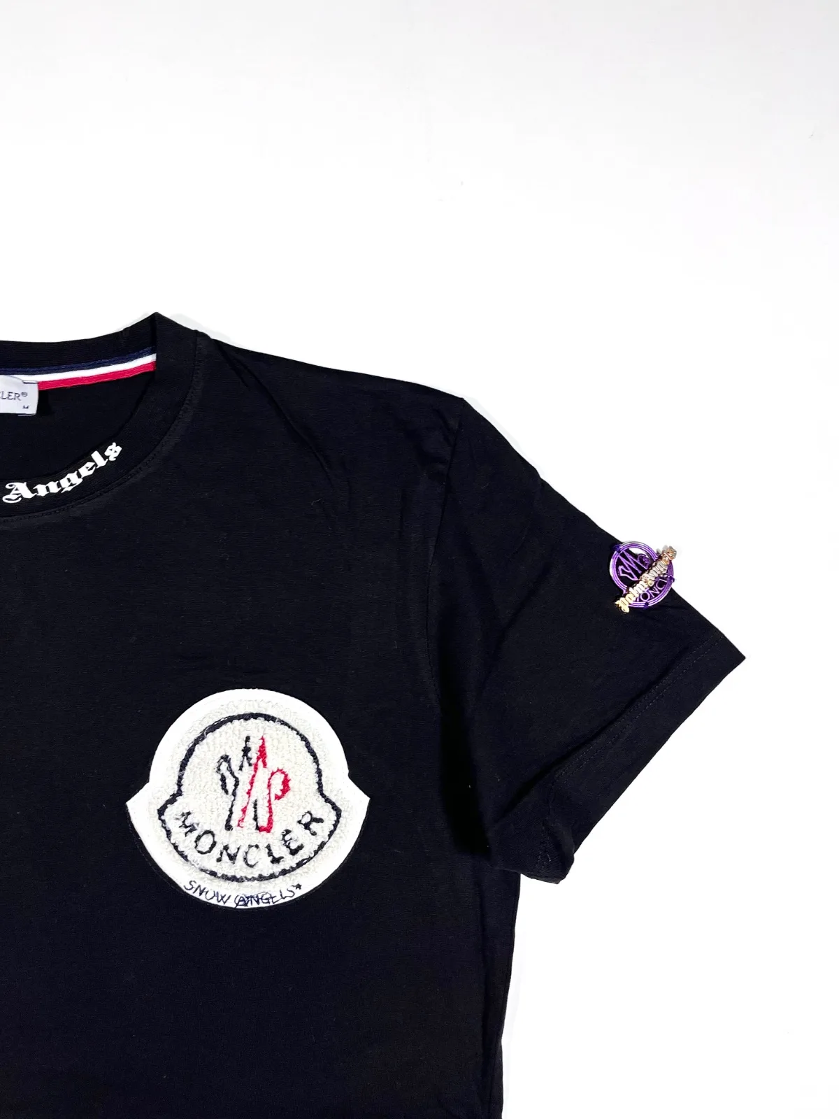 Moncler x Palm Angels “Snow Angels” Black T-Shirt — Logo Patch — photo 3