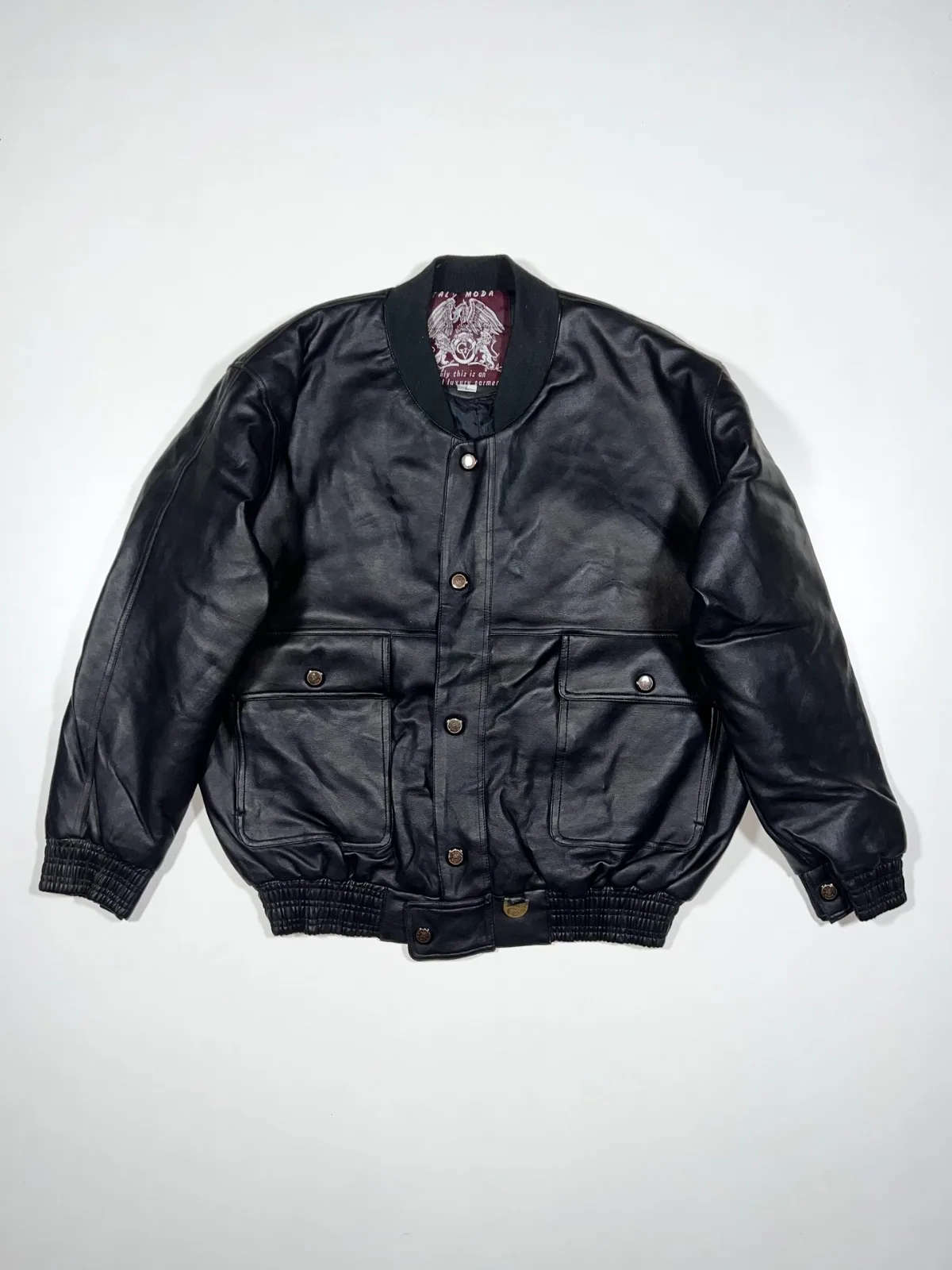 Italy Moda Oversized Faux Leather Jacket
