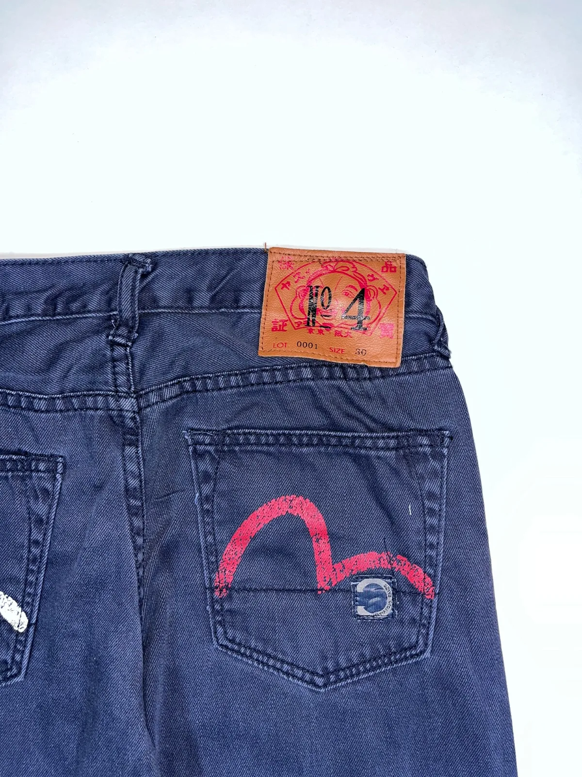 EVISU Lot 0001 Vintage Y2K Japanese Denim Jeans | Rare Back Pocket Gull — photo 2