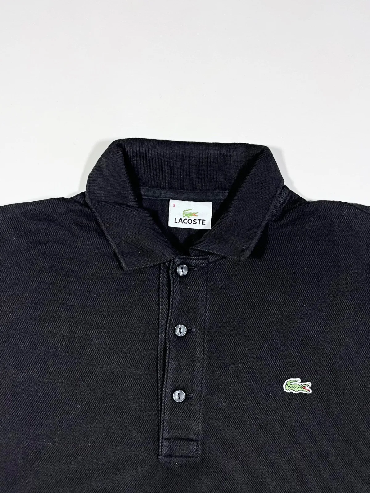 Lacoste Plain Black Polo T-shirt — photo 2