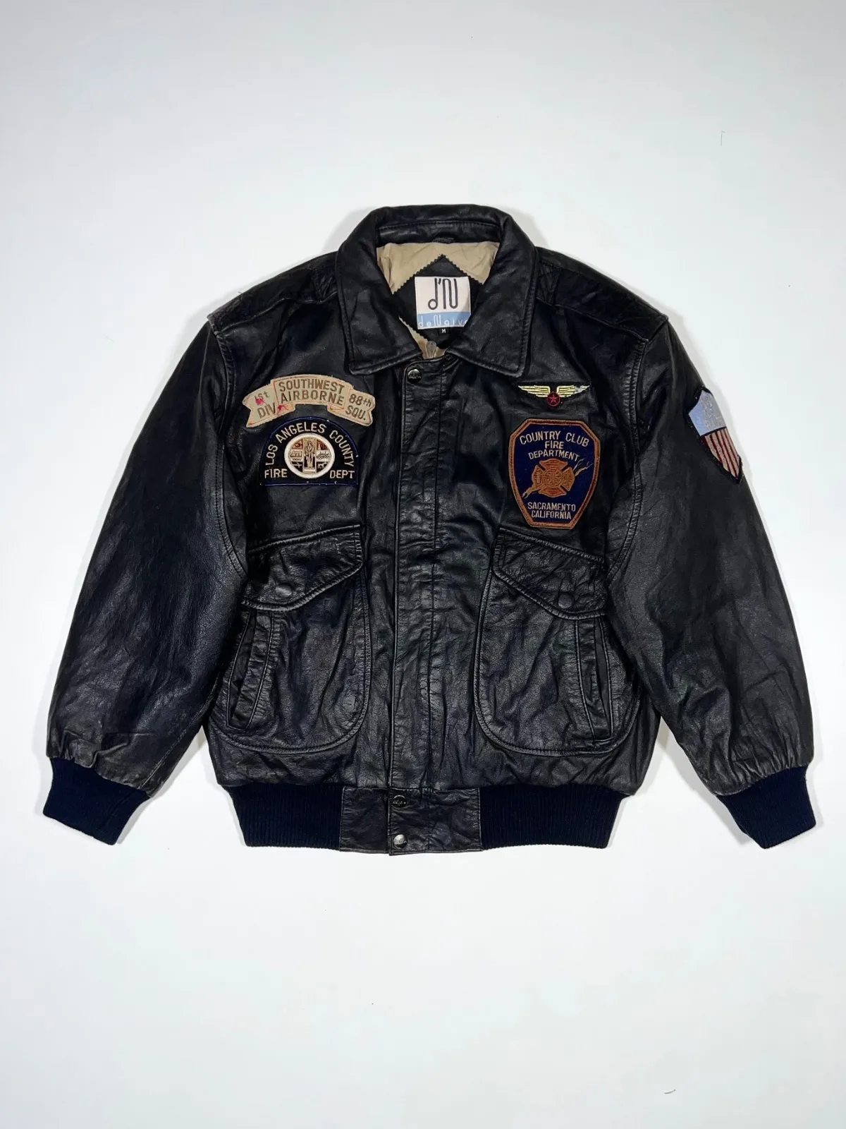 Vintage Men’s Leather Flight Jacket A-2 Style Aviator Bomber Jacket