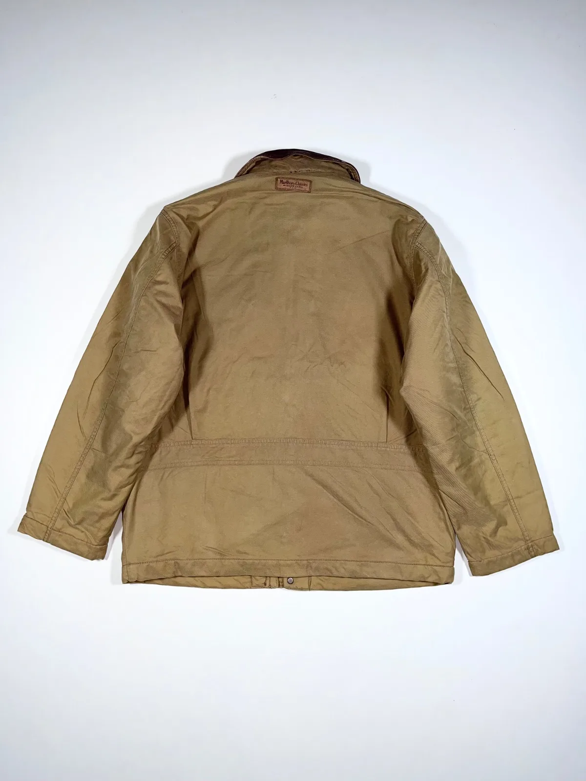 Vintage Marlboro Classics Country & Outdoors Jacket – Tan Canvas with Genuine Leather Collar — photo 6