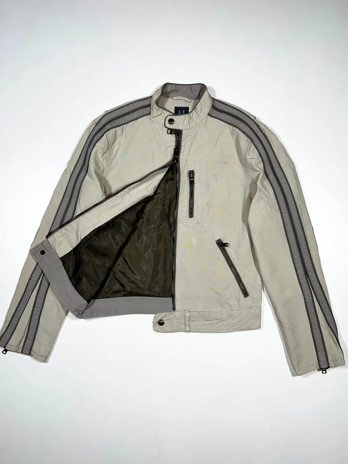 A|X Armani Exchange Moto Style Striped Y2K Jacket — photo 3