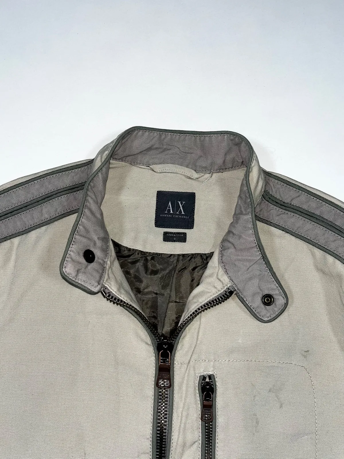 A|X Armani Exchange Moto Style Striped Y2K Jacket — photo 2