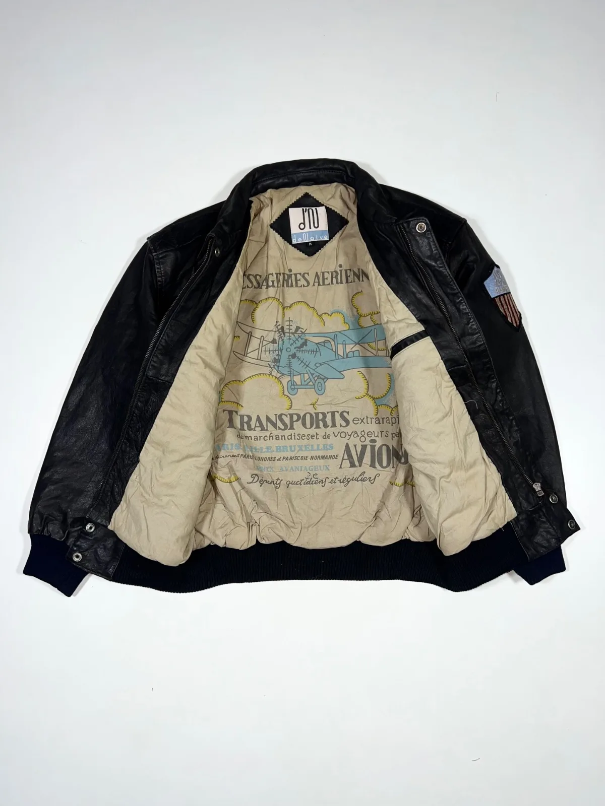 Vintage Men’s Leather Flight Jacket A-2 Style Aviator Bomber Jacket — photo 3
