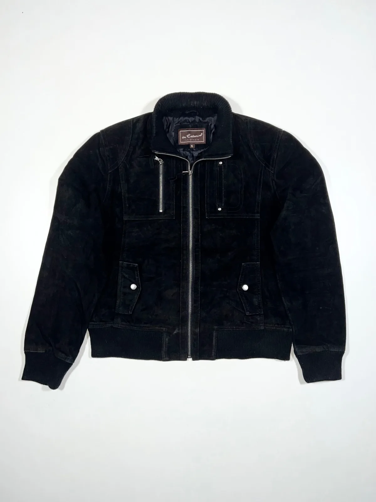 Vintage Sued Leather Utility Jacket